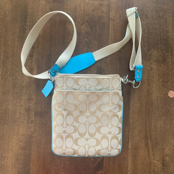 Coach Cross Body Bag Turquoise - Picture 4 of 4